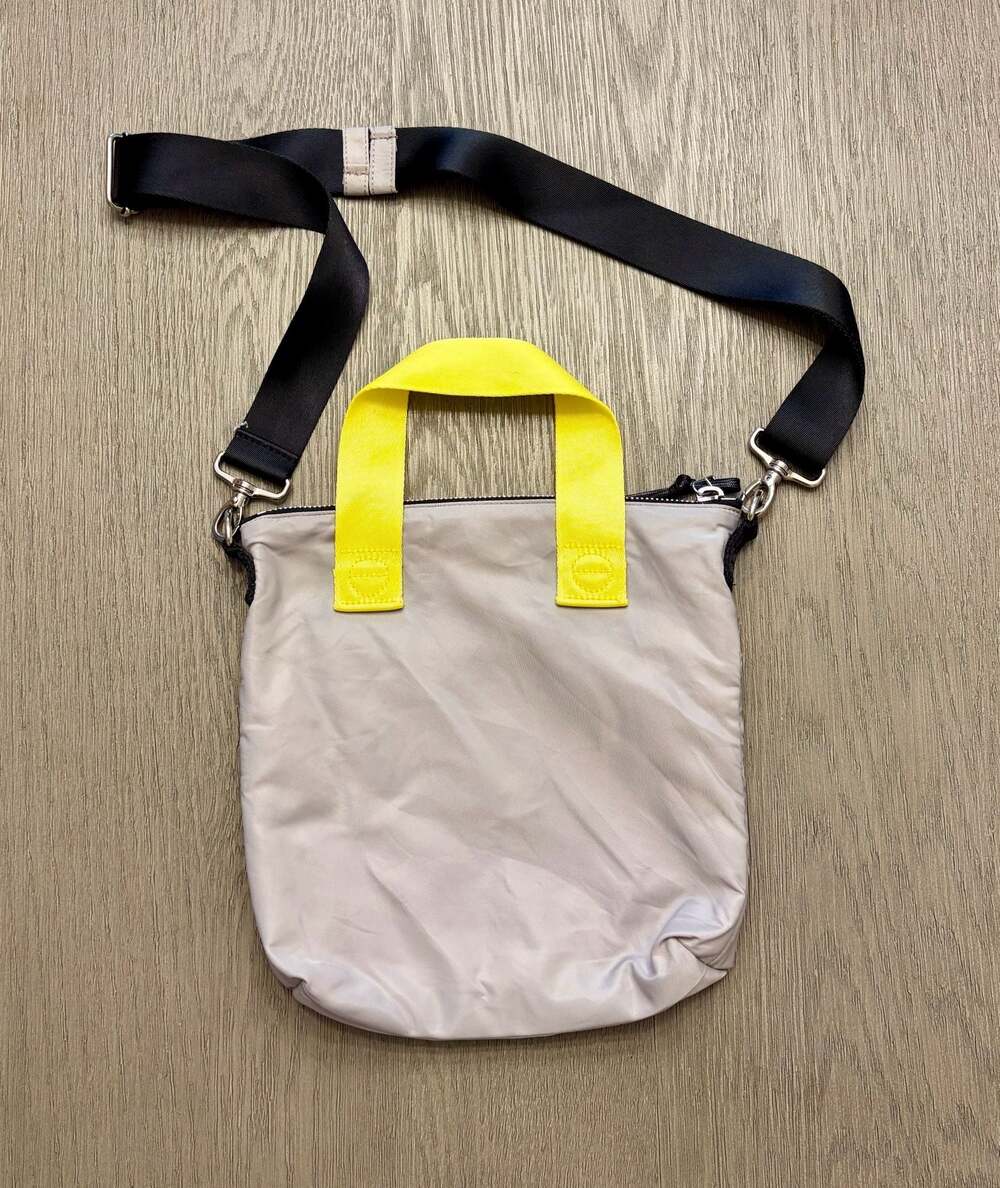 shortyLOVE Amuse Medium Crossbody Bag in Grey with Yellow Handle - Picture 6 of 9